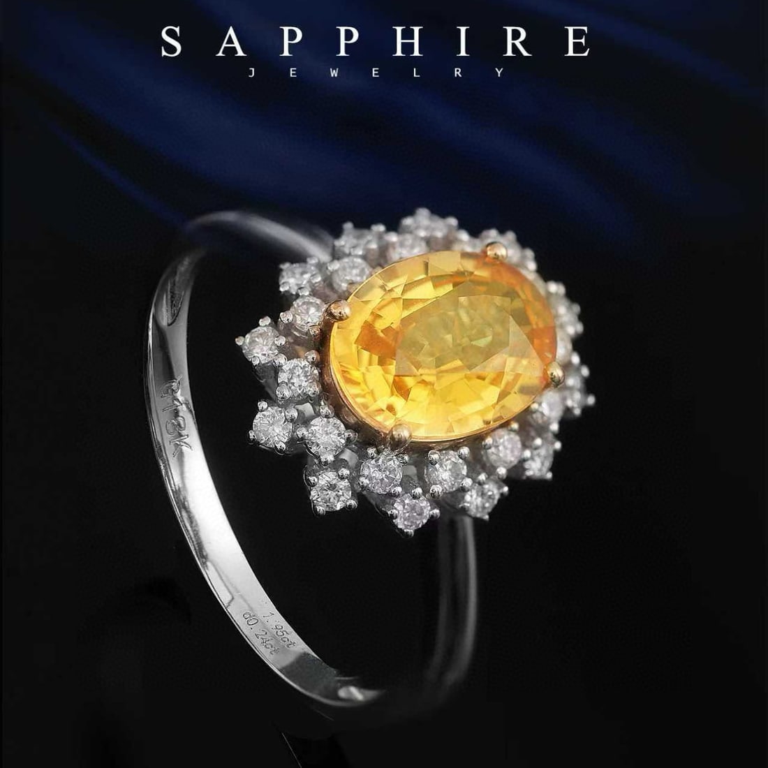 14k Gold 2.19 Ctw Natural Sapphire & Diamond Ring - 6