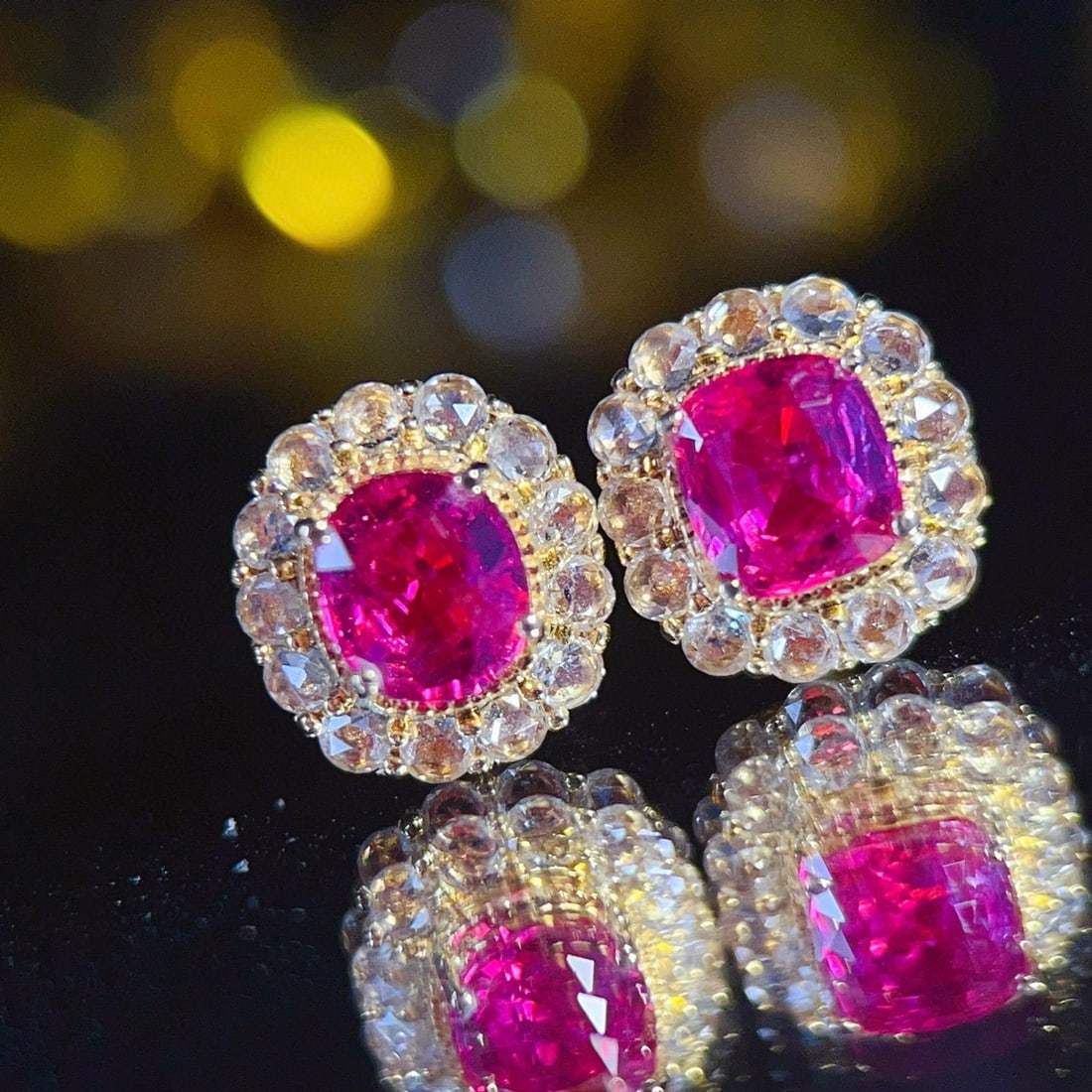 14k Gold 1.45 Ct Natural Ruby & Sapphire Earrings - 6