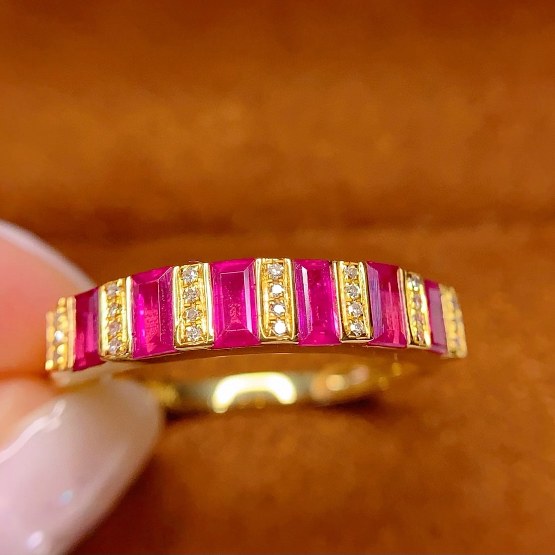 14k Gold 0.65 Ct Natural Ruby & Diamond Ring - 2