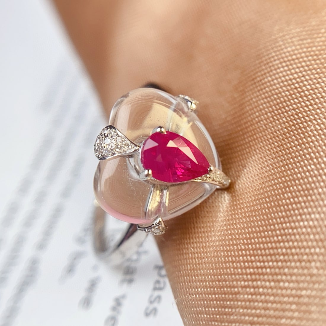 14k Gold 0.60 Ct Natural Ruby & Diamond Ring - 2
