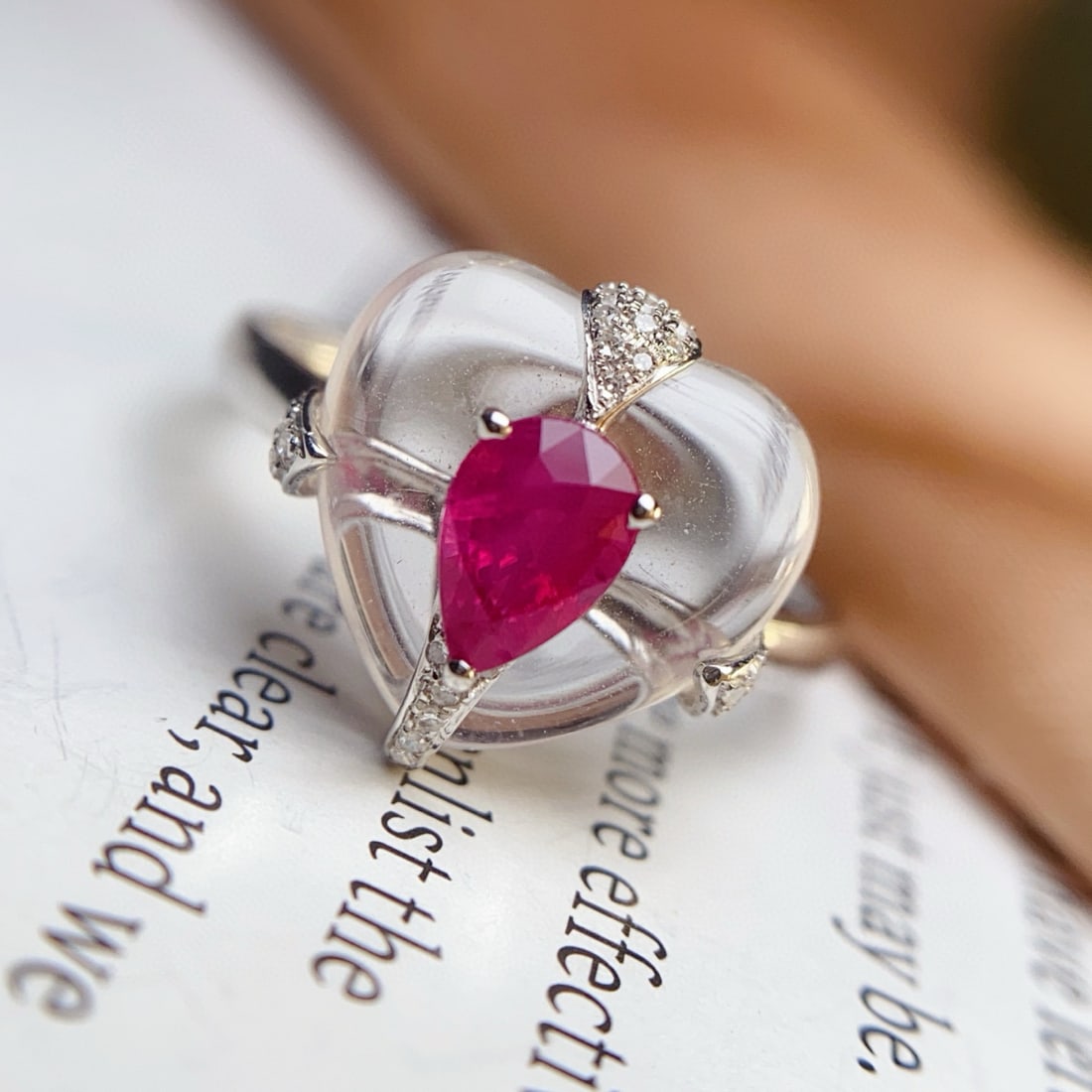 14k Gold 0.60 Ct Natural Ruby & Diamond Ring - 3