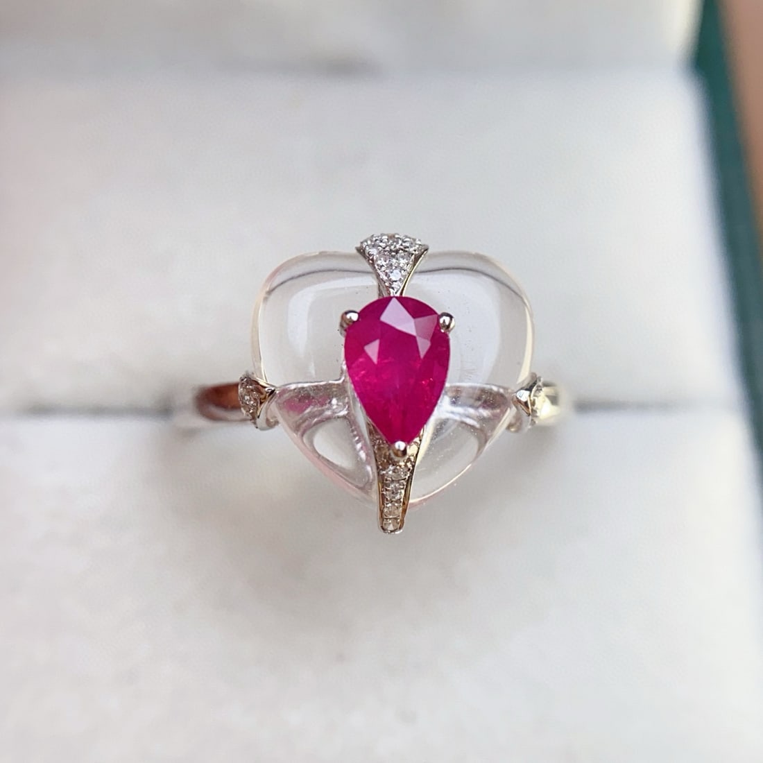 14k Gold 0.60 Ct Natural Ruby & Diamond Ring - 4