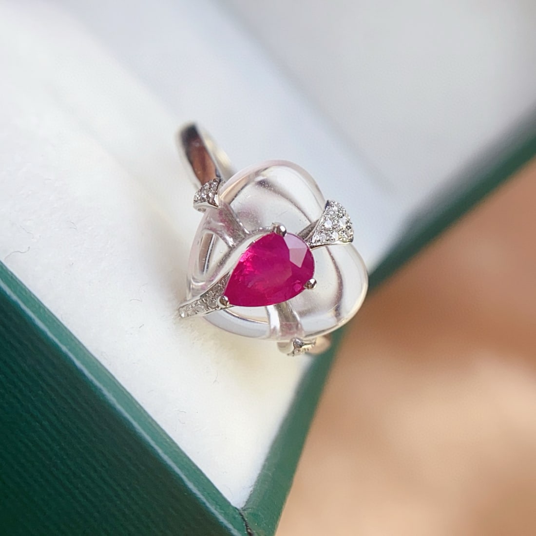 14k Gold 0.60 Ct Natural Ruby & Diamond Ring - 5