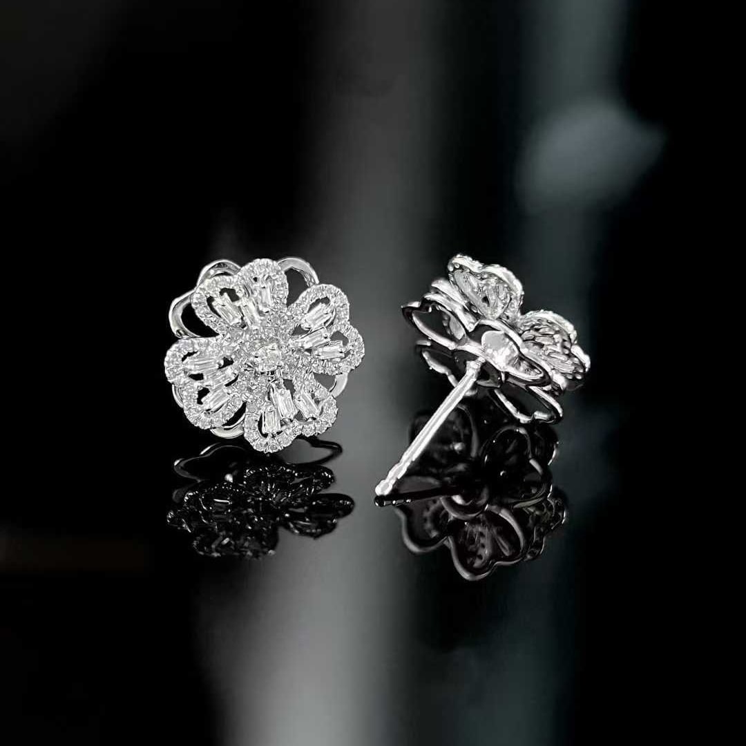 14k Gold 0.5 Ct Natural H Diamond Earrings - 3