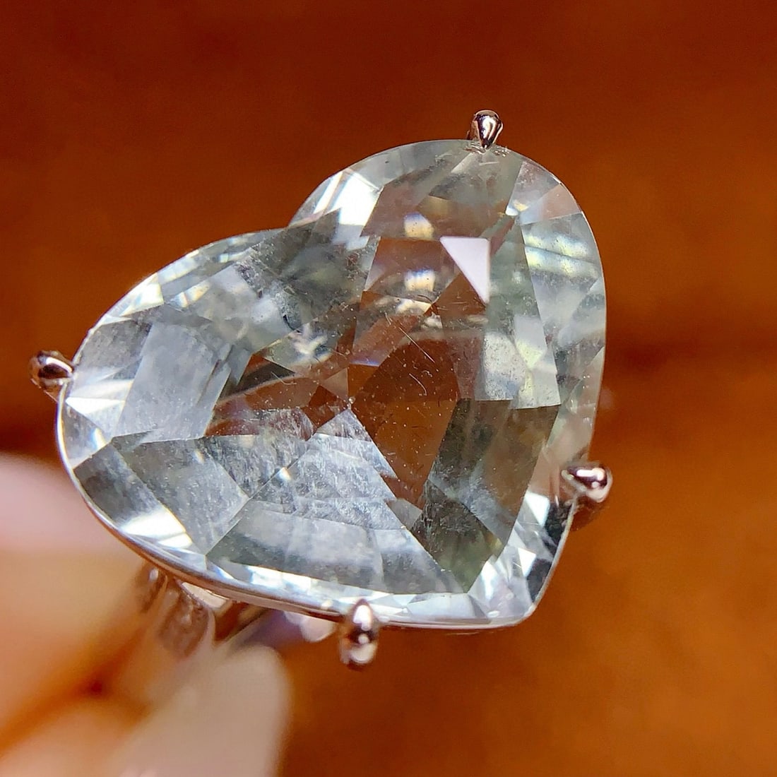 14k Gold 9 Ct Natural Aquamarine & Diamond Ring - 4