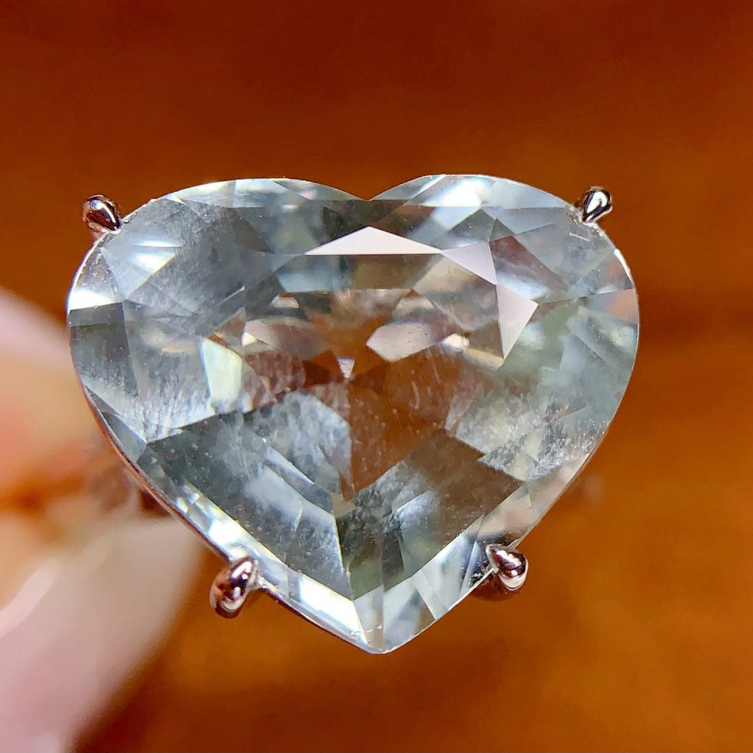 14k Gold 9 Ct Natural Aquamarine & Diamond Ring - 5
