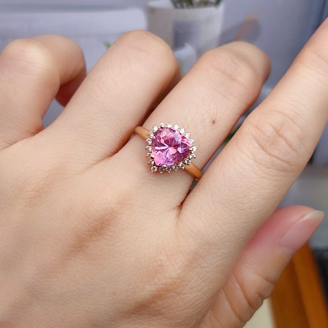 14k Gold 2.5 Ctw Natural Tourmaline & Diamond Ring - 6