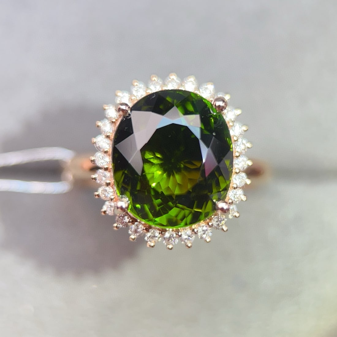 14k Gold 6.36 Ctw Natural Tourmaline & Diamond Ring - 2