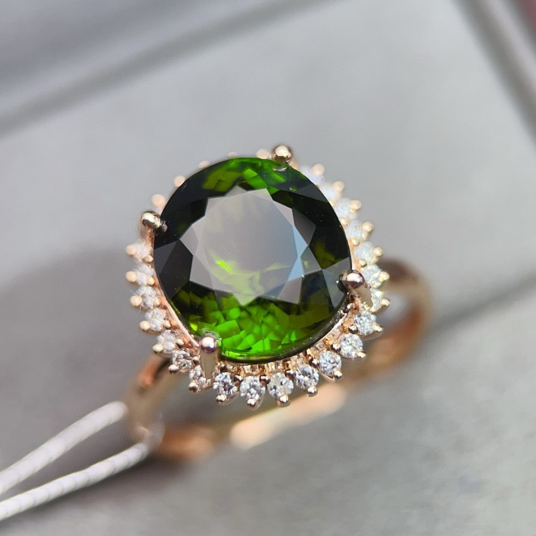 14k Gold 6.36 Ctw Natural Tourmaline & Diamond Ring - 3