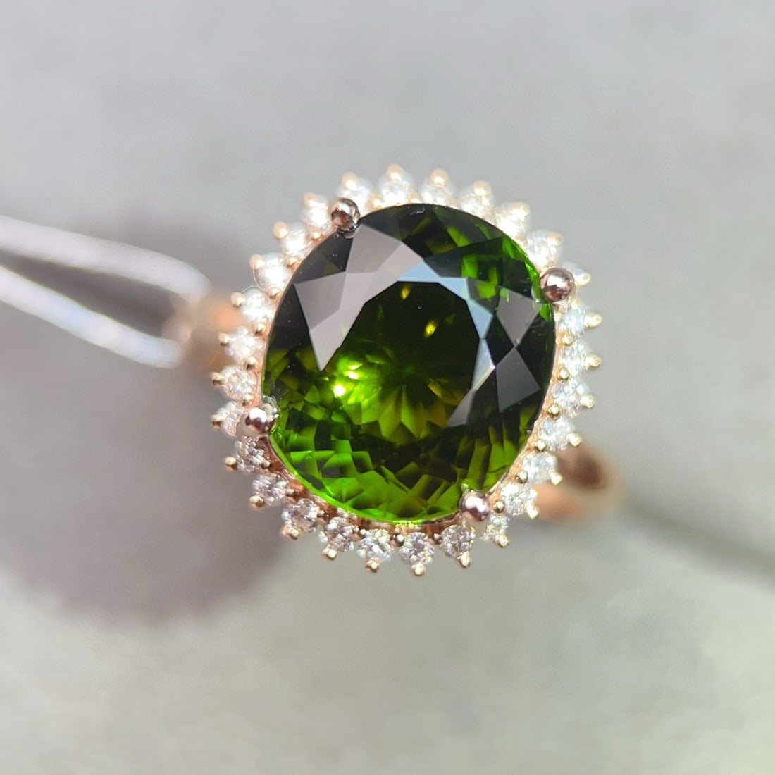 14k Gold 6.36 Ctw Natural Tourmaline & Diamond Ring - 5