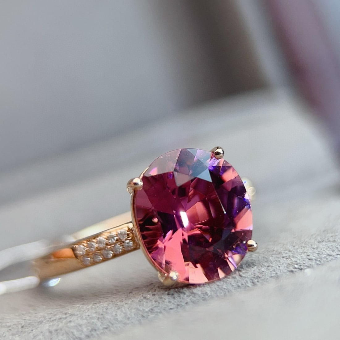 14k Gold 3.02 Ctw Natural Tourmaline & Diamond Ring - 3
