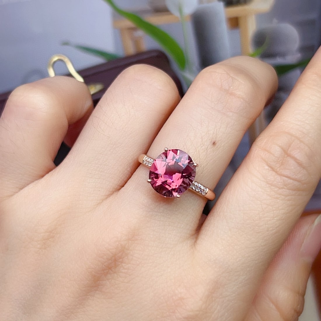 14k Gold 3.02 Ctw Natural Tourmaline & Diamond Ring - 4