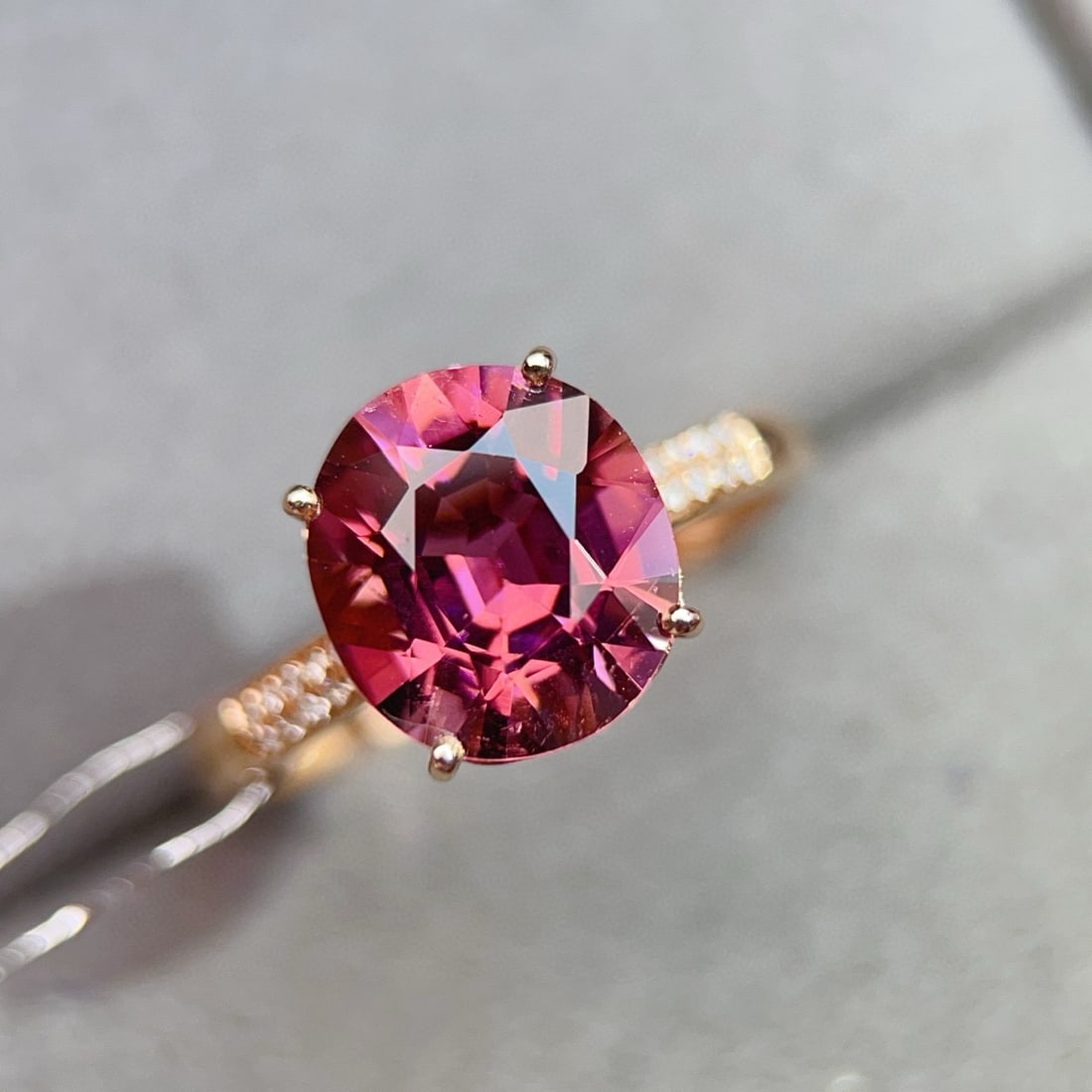 14k Gold 3.02 Ctw Natural Tourmaline & Diamond Ring - 5