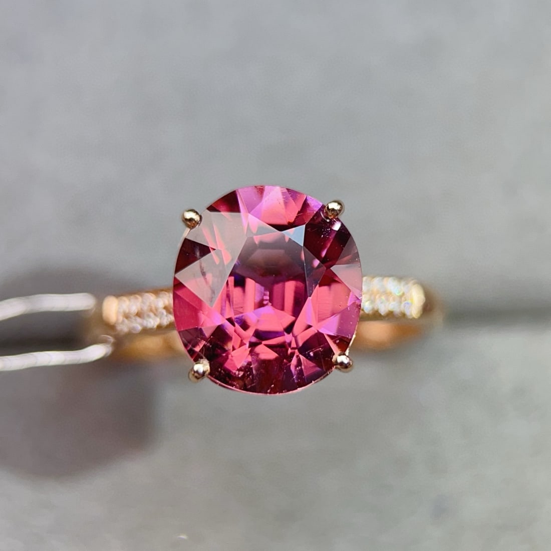 14k Gold 3.02 Ctw Natural Tourmaline & Diamond Ring - 6