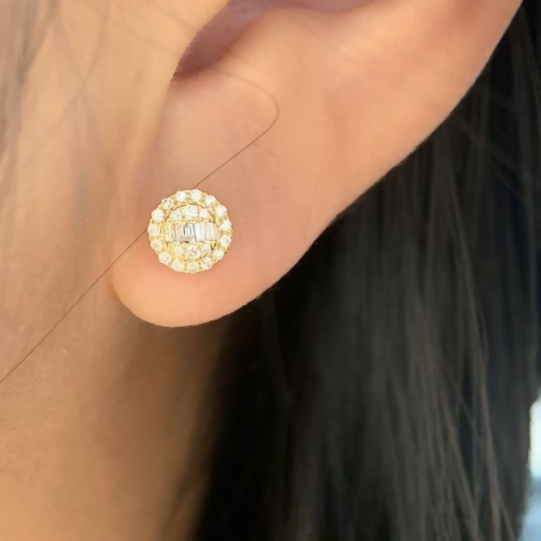 14k Gold 0.2 Ct Natural H Diamond Earrings - 2