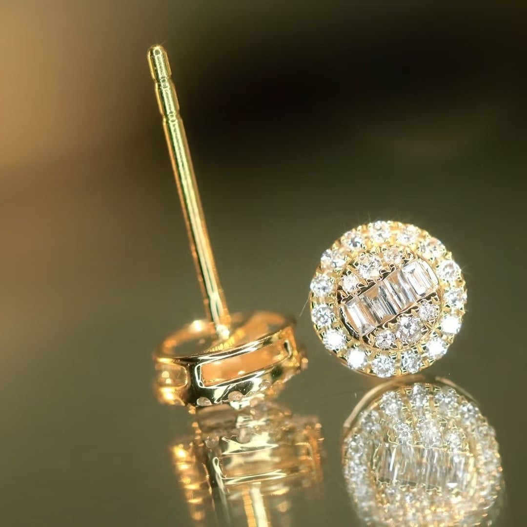 14k Gold 0.2 Ct Natural H Diamond Earrings - 3