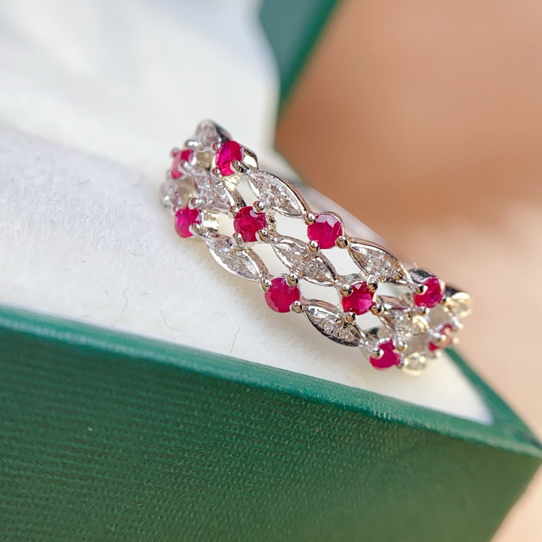 14k Gold 0.50 Ct Natural Ruby & Diamond Ring - 2