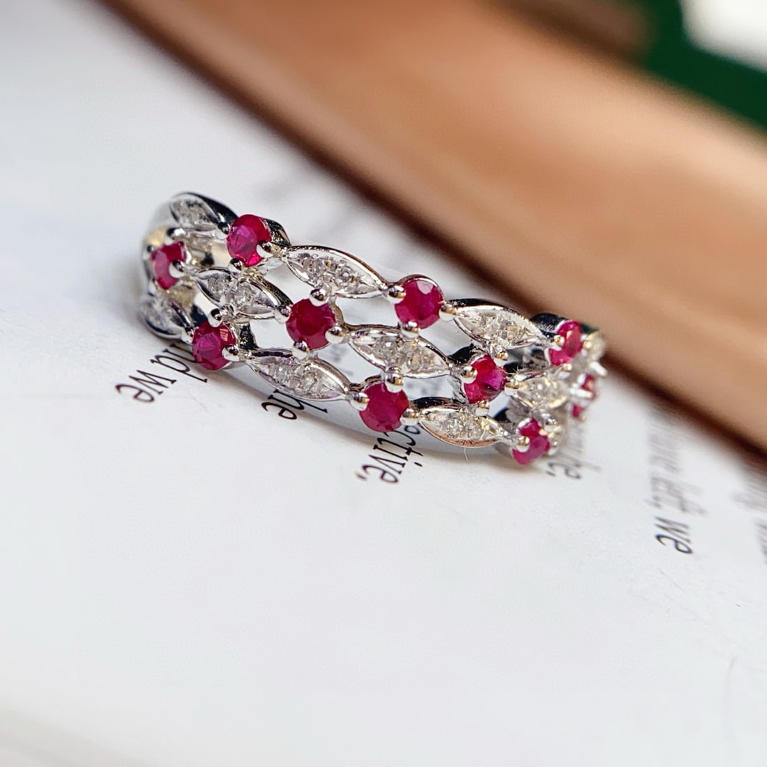 14k Gold 0.50 Ct Natural Ruby & Diamond Ring - 5