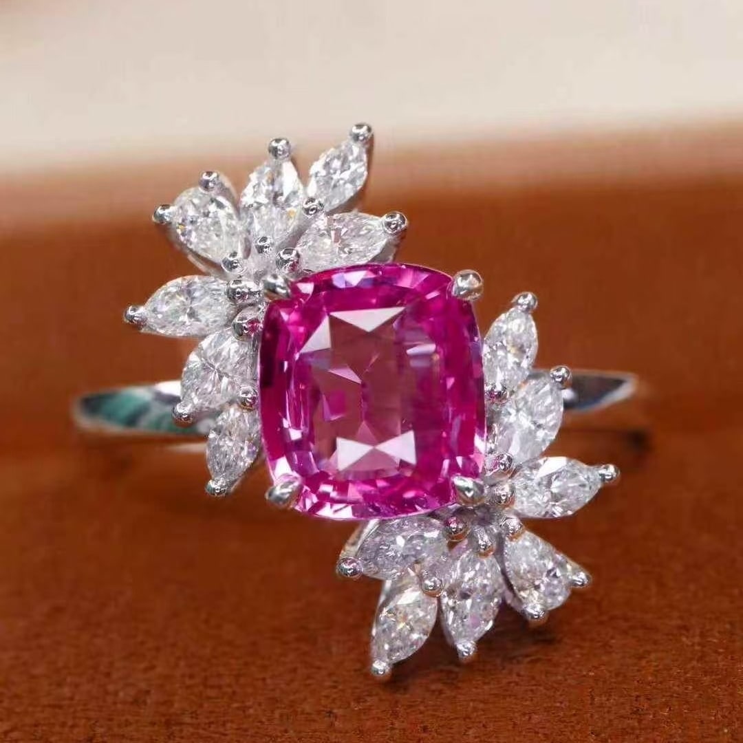 14k Gold 1.93 Ctw Natural Sapphire & Diamond Ring - 3