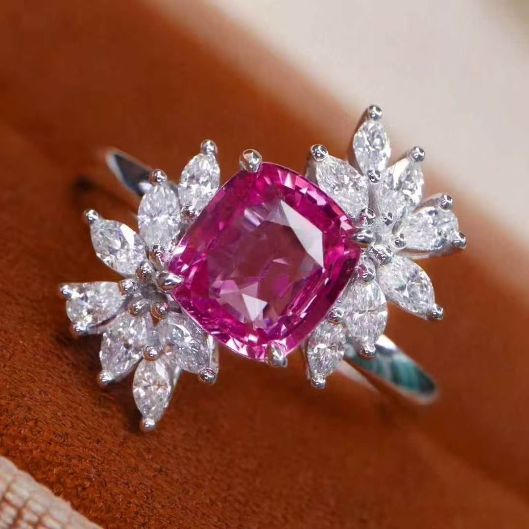 14k Gold 1.93 Ctw Natural Sapphire & Diamond Ring - 6