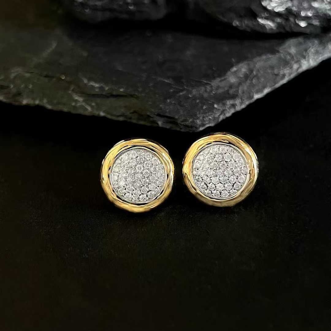 14k Gold 0.76 Ct Natural H Diamond Earrings: Ref:231040348 // gold content:14k gold // main gemstone:diamond // shape:round // carat weight:0. 76ct // clarity grade:vs-si // color:h // treatment:natural // cut grade:g // Condition: New High Esti