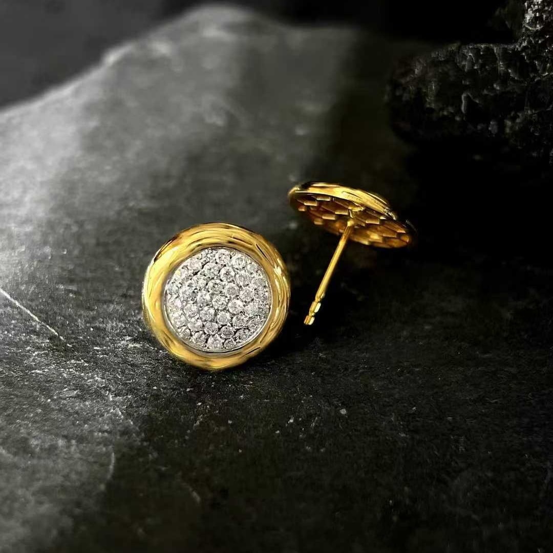 14k Gold 0.76 Ct Natural H Diamond Earrings - 2