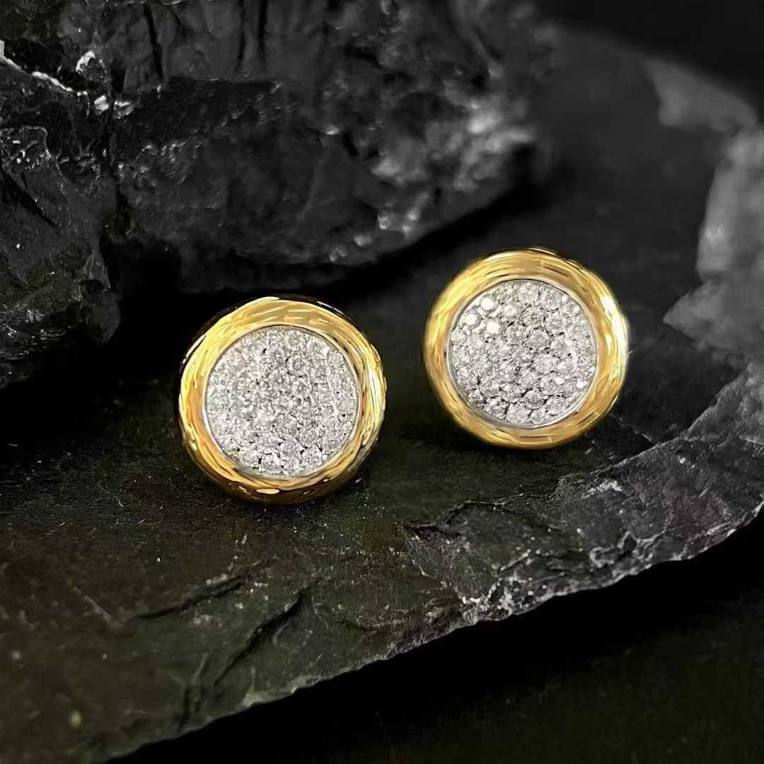 14k Gold 0.76 Ct Natural H Diamond Earrings - 3