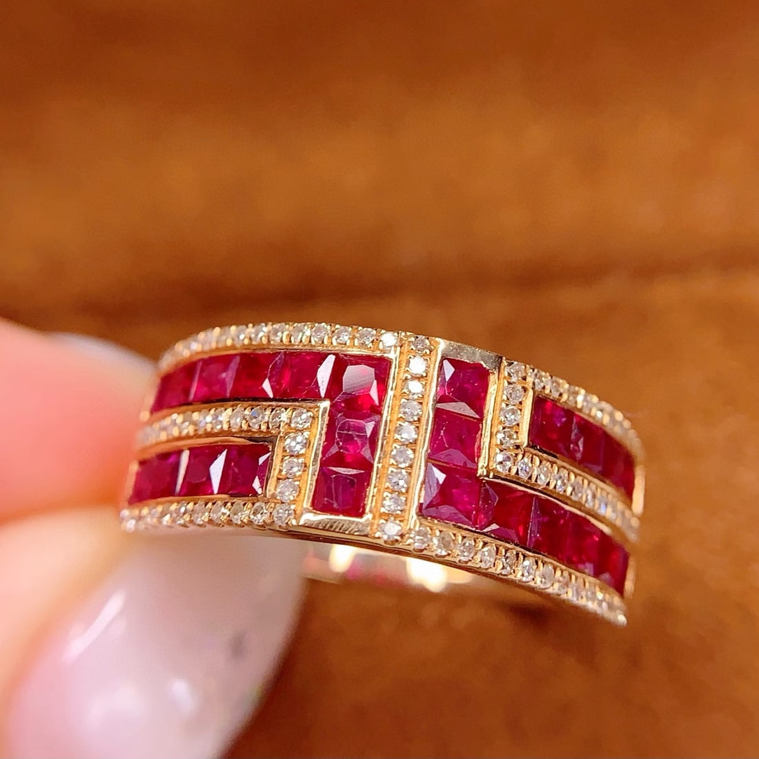 14k Gold 1.6 Ct Natural Ruby & Diamond Ring - 3