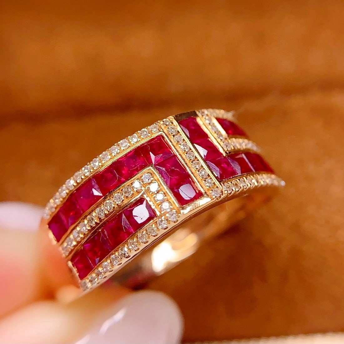 14k Gold 1.6 Ct Natural Ruby & Diamond Ring - 5