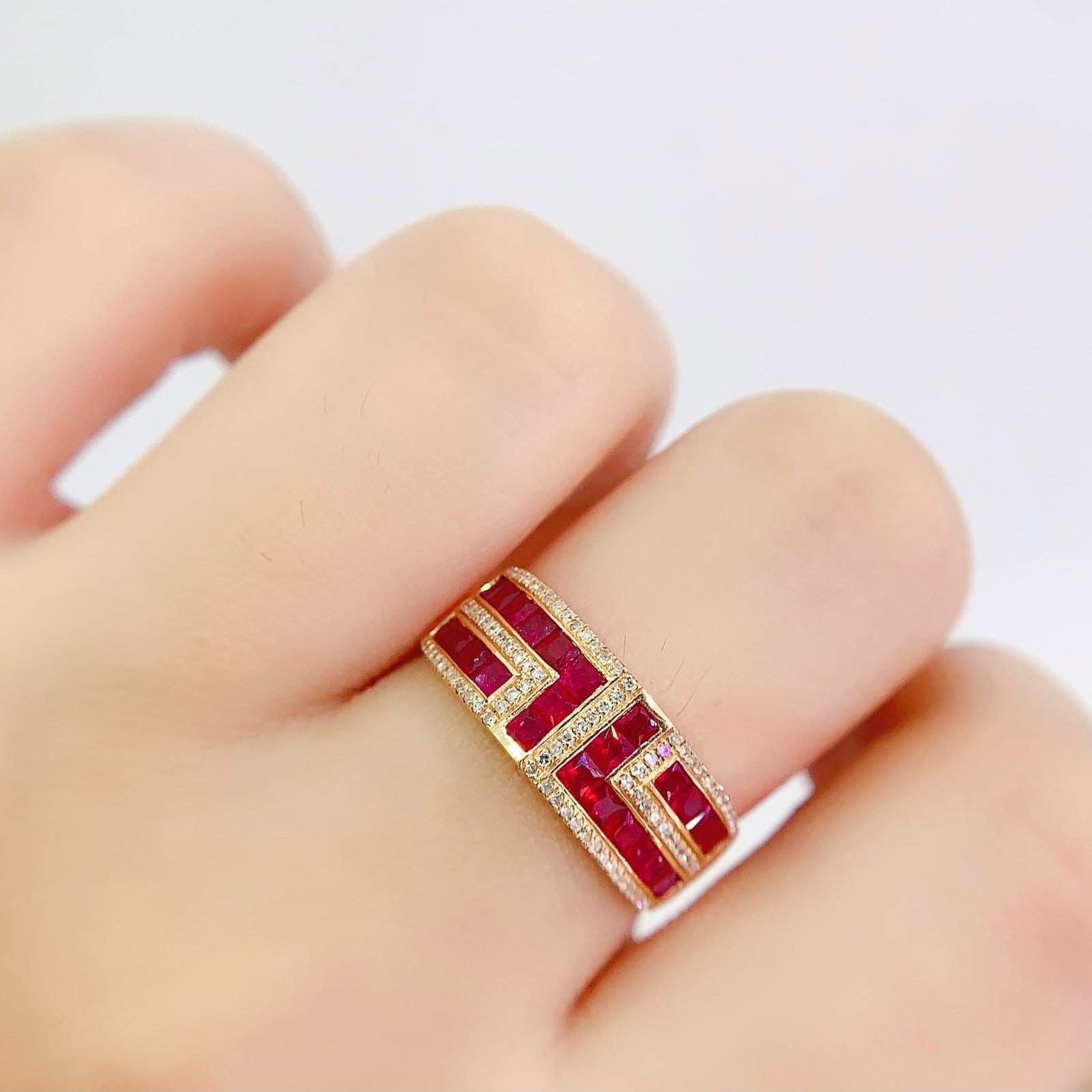 14k Gold 1.6 Ct Natural Ruby & Diamond Ring - 6