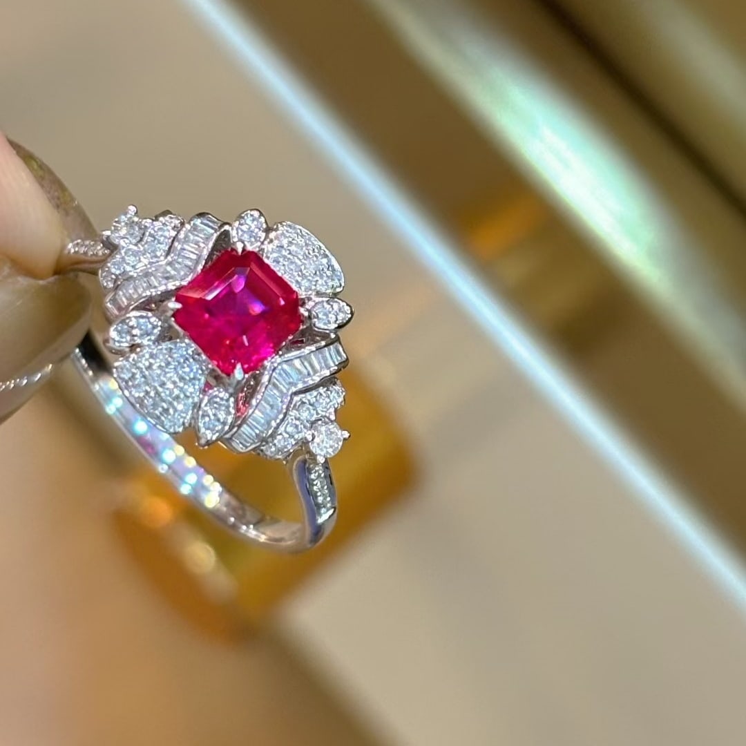 14k Gold 0.66 Ct Natural Ruby & Diamond Ring - 2