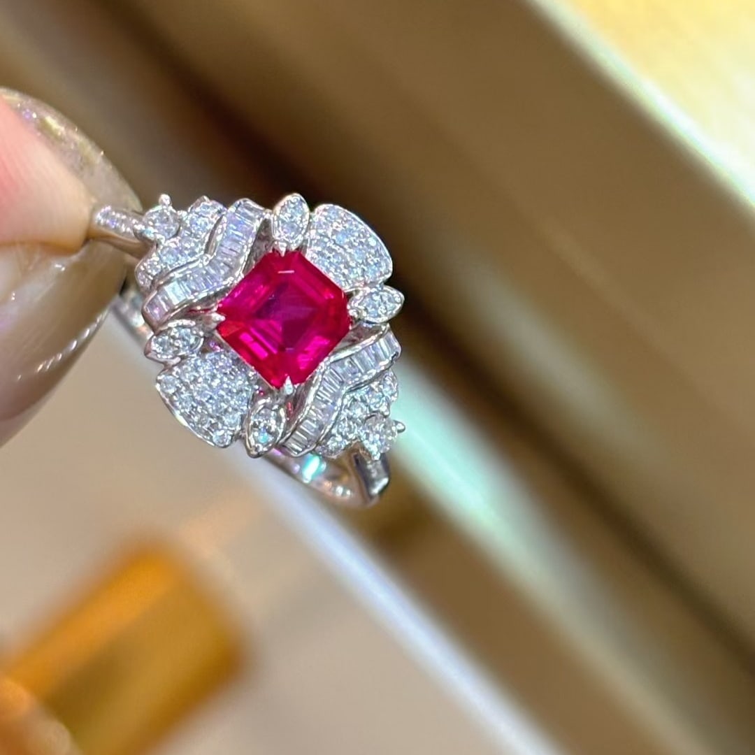 14k Gold 0.66 Ct Natural Ruby & Diamond Ring - 3