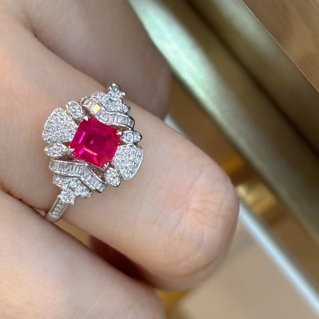 14k Gold 0.66 Ct Natural Ruby & Diamond Ring - 5