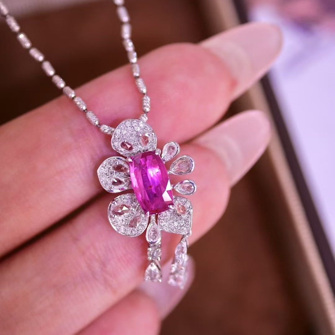 14k Gold 1.1 Ct Natural Ruby & Diamond Pendant( Without Chain ): Ref:231040397 // gold content:14k gold // main gemstone:ruby // shape:cushion // carat weight:1. 1ct // color:red // treatment:natural // // adjacent gemstone 2 : diamond // shape:round // clarity