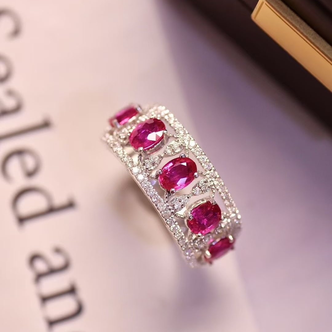 14k Gold 1.5 Ct Natural Ruby & Diamond Ring - 2