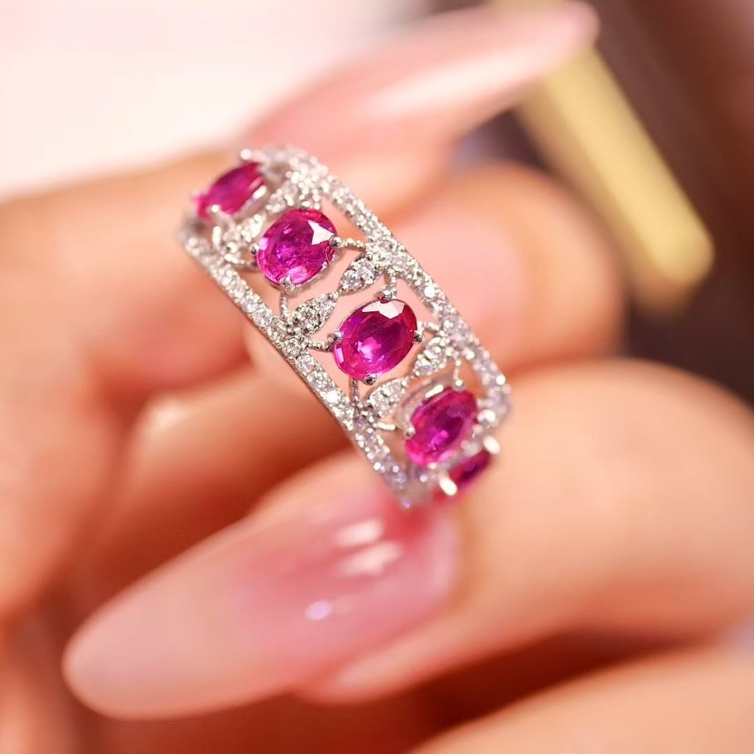 14k Gold 1.5 Ct Natural Ruby & Diamond Ring - 5
