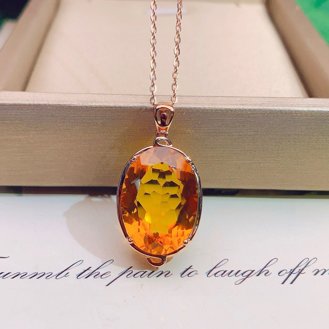 14k Gold 11.55 Ct Natural Citrine Pendant( Without Chain ): Ref:231040403 // gold content:14k gold // main gemstone:citrine // shape:oval // carat weight:11. 55ct // color:yellow // treatment:natural // Condition: New Low Estimate: 1700 High Estimate: 2500