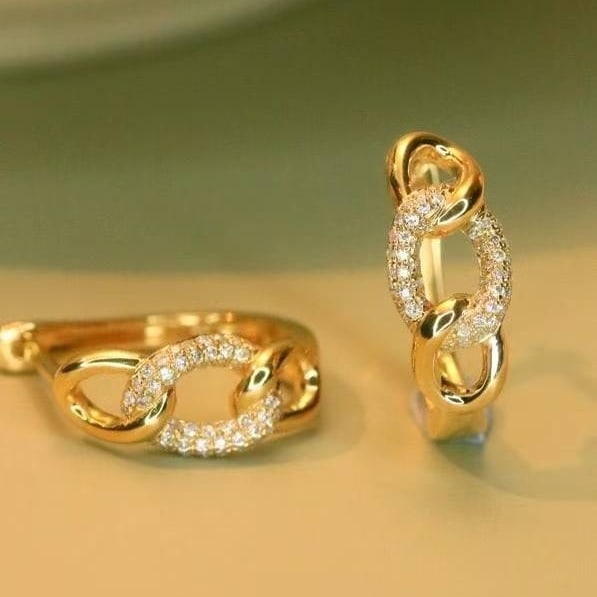 14k Gold 0.2 Ct Natural H Diamond Earrings (1 of 5)