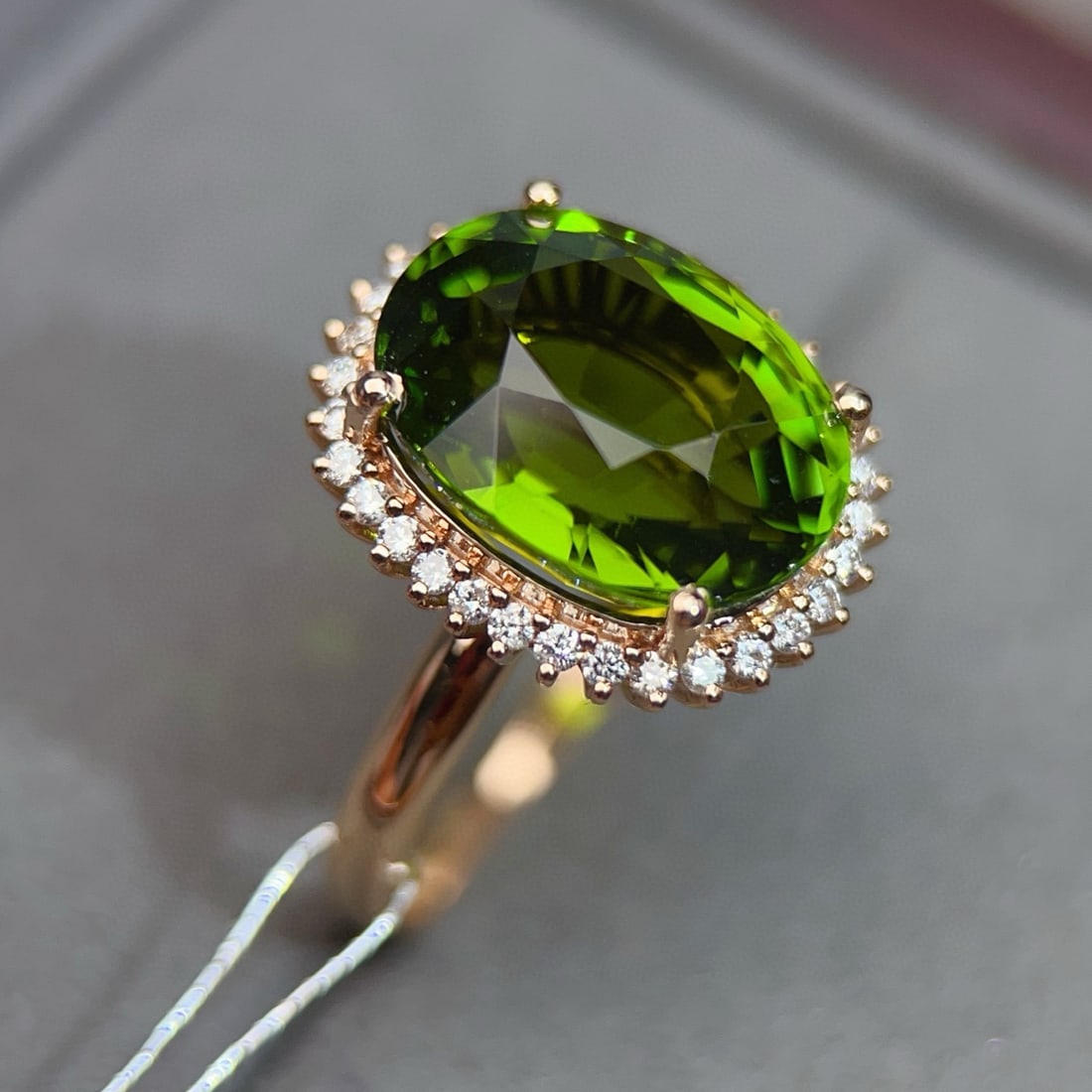 14k Gold 8.22 Ctw Natural Tourmaline & Diamond Ring - 2