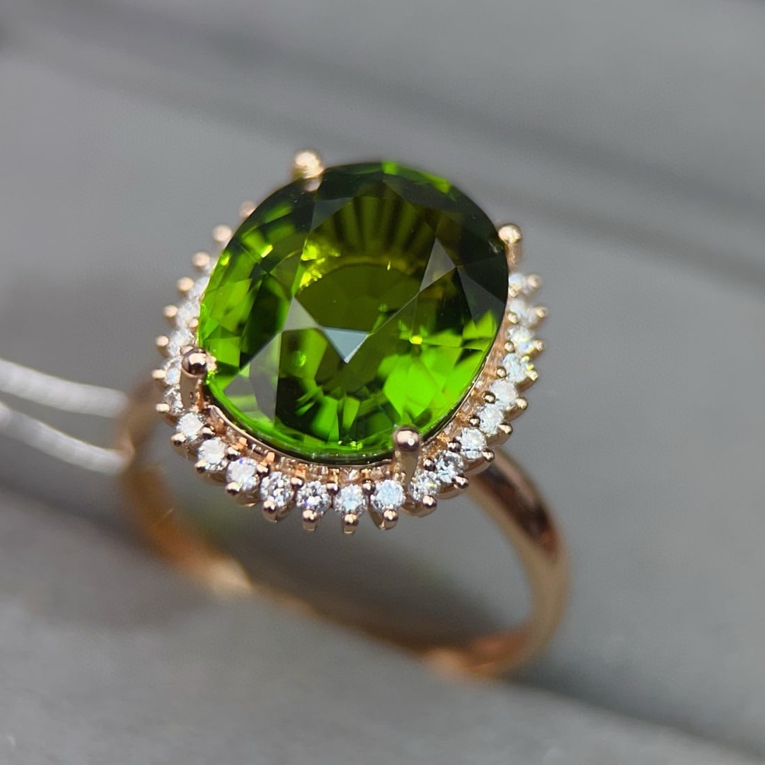 14k Gold 8.22 Ctw Natural Tourmaline & Diamond Ring - 3