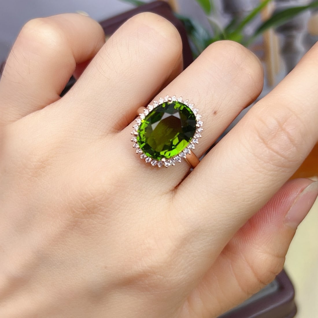 14k Gold 8.22 Ctw Natural Tourmaline & Diamond Ring - 4