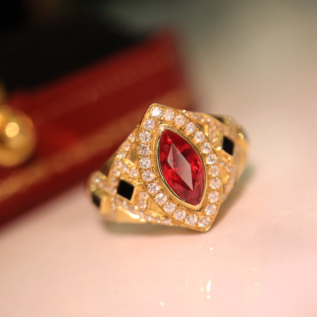 14k Gold 1.41 Ctw Natural Ruby & Diamond Ring - 2