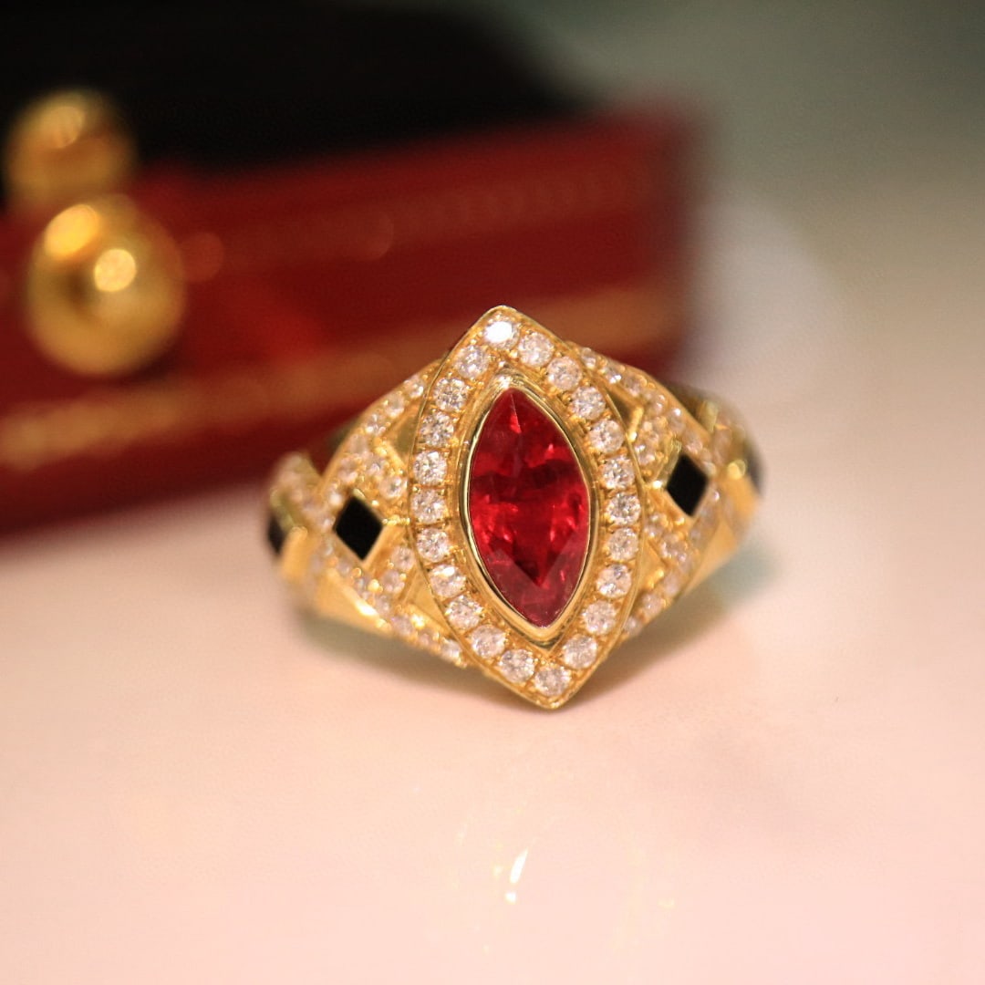 14k Gold 1.41 Ctw Natural Ruby & Diamond Ring - 4