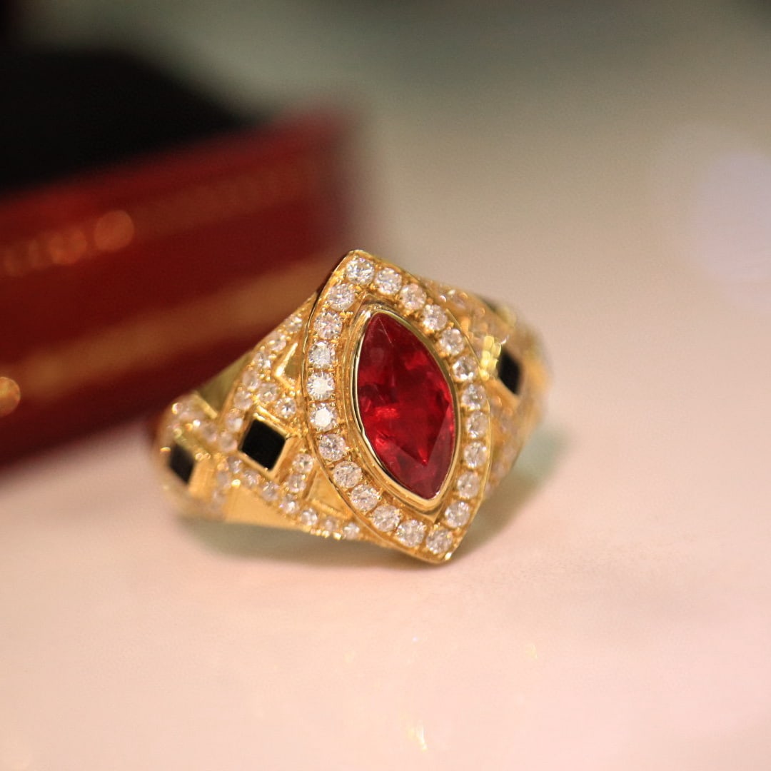 14k Gold 1.41 Ctw Natural Ruby & Diamond Ring - 5