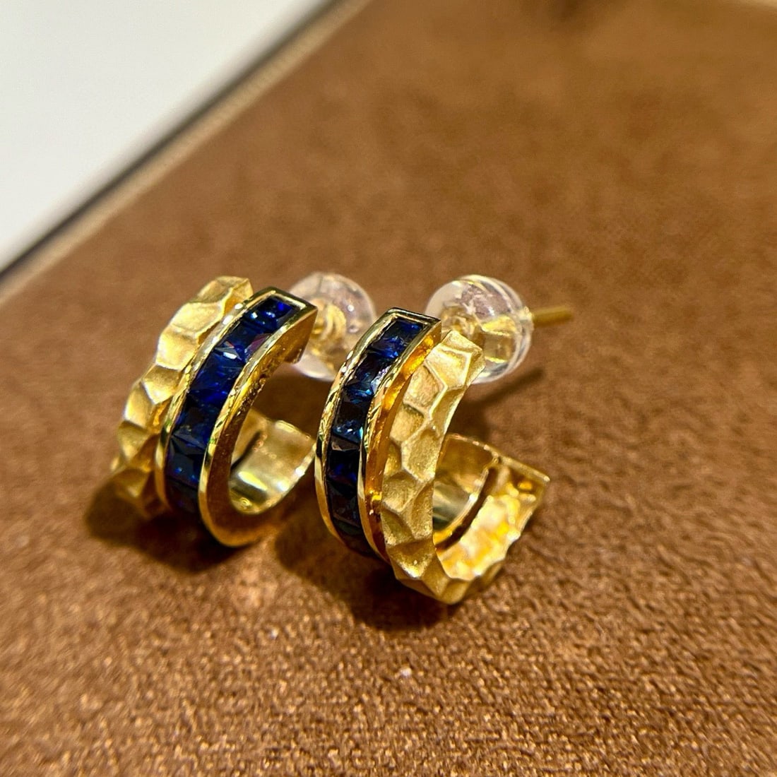14k Gold 2.51 Ct Natural Sapphire Earrings - 5