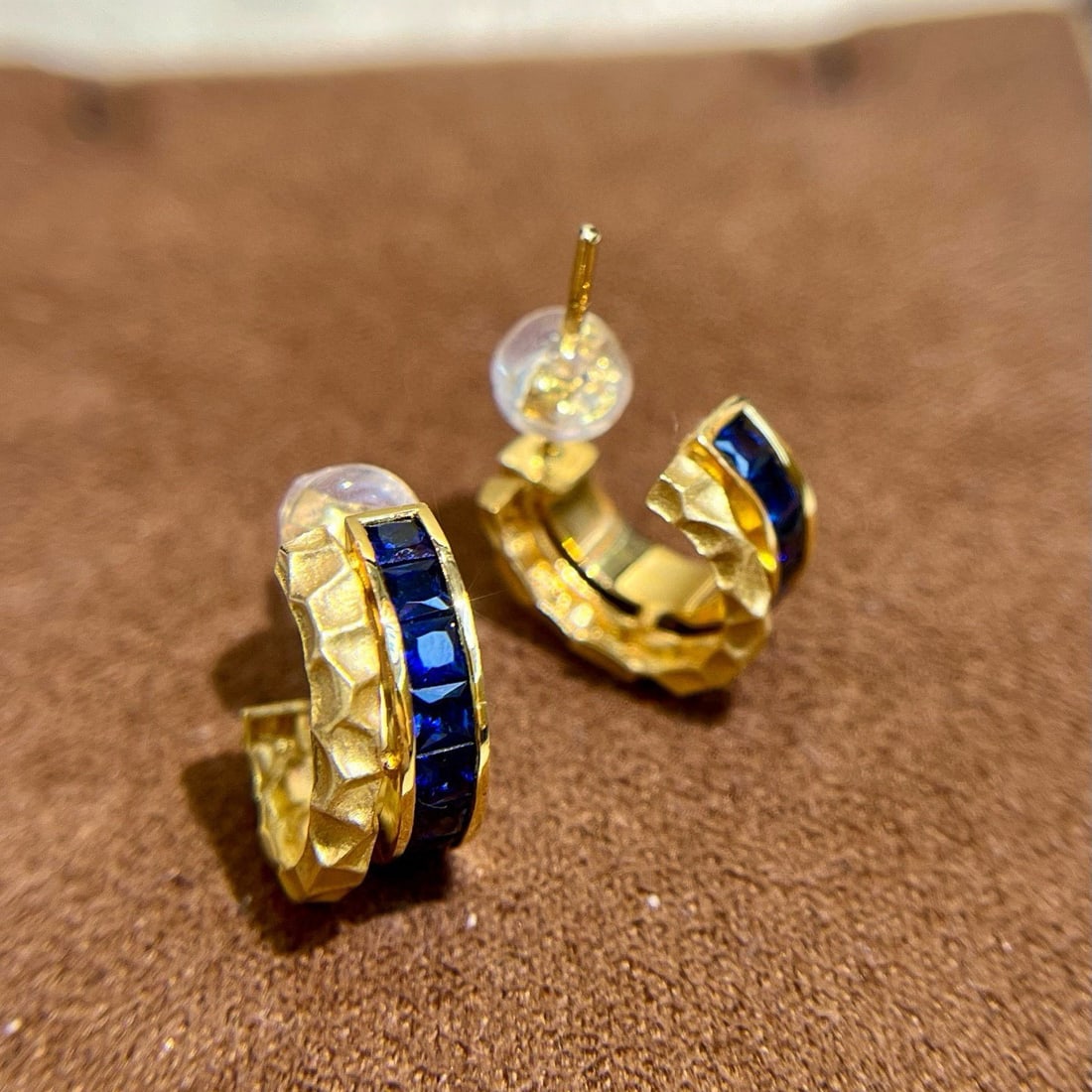 14k Gold 2.51 Ct Natural Sapphire Earrings - 6