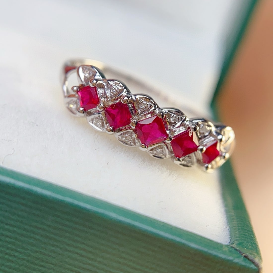 14k Gold 0.60 Ct Natural Ruby & Diamond Ring - 2