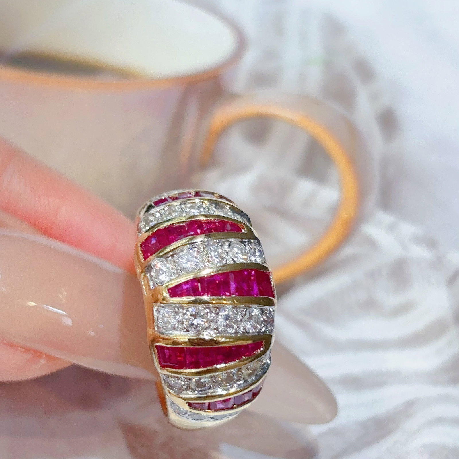 14k Gold 3.01 Ctw Natural Ruby & Diamond Ring - 3