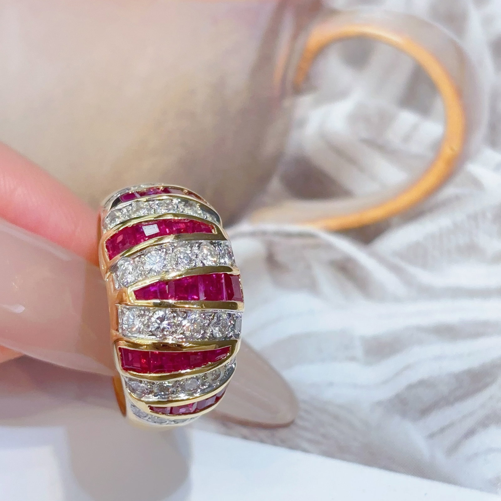 14k Gold 3.01 Ctw Natural Ruby & Diamond Ring - 4