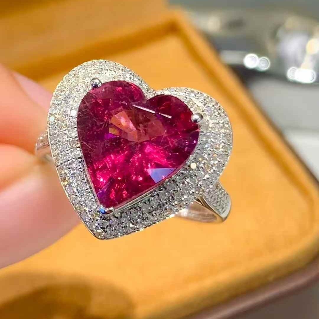 14k Gold 3.7 Ct Natural Tourmaline & Diamond Ring - 3